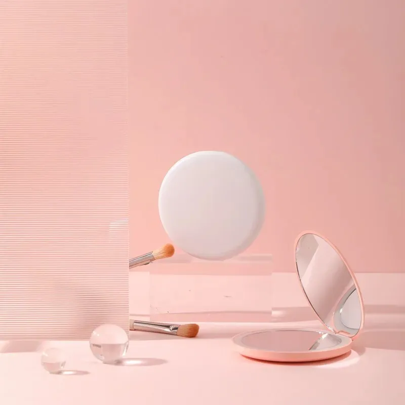 Petite petite lumière LED cosmétique 2 maquillage pliant latéral miroir de poche compacte Femmes Luminal Effet rose Blanc Mini miroir