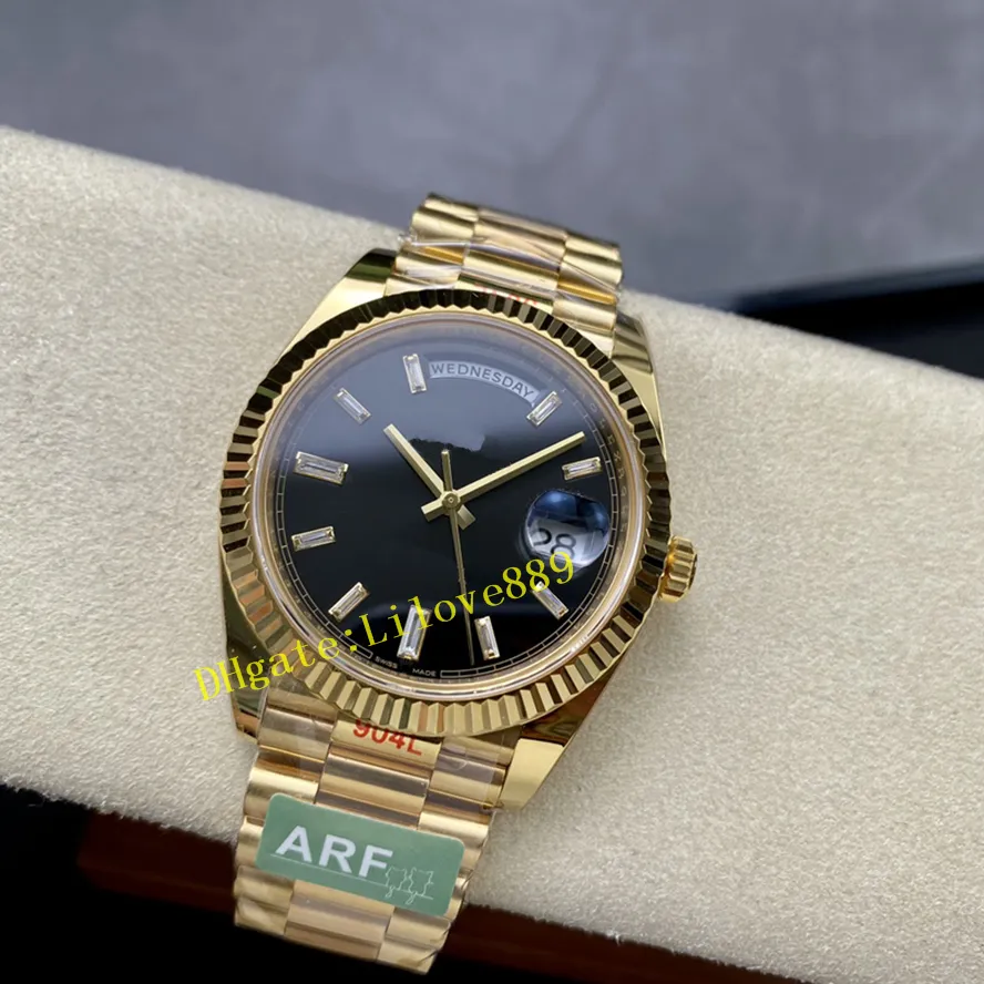 Luksusowe mężczyźni ARF Factory 40 mm 18ct żółte złoto 3255 ruch Automatyczne męskie 228238 Wodoodporne zegarki Sapphire Grubość 12,2 mm diament