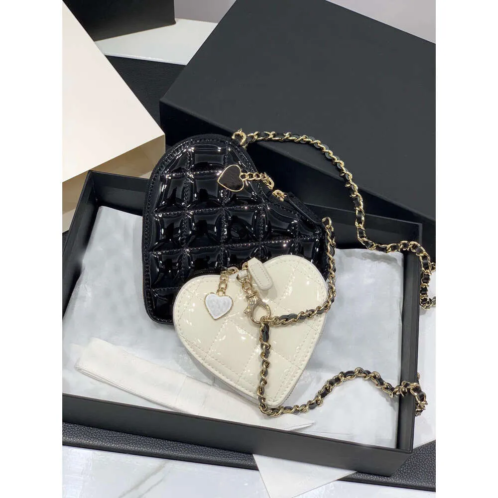 Bags 23 Black White Love Peach Heart Lacquer Leather Mother Crossbody Backpack Zero Wallet