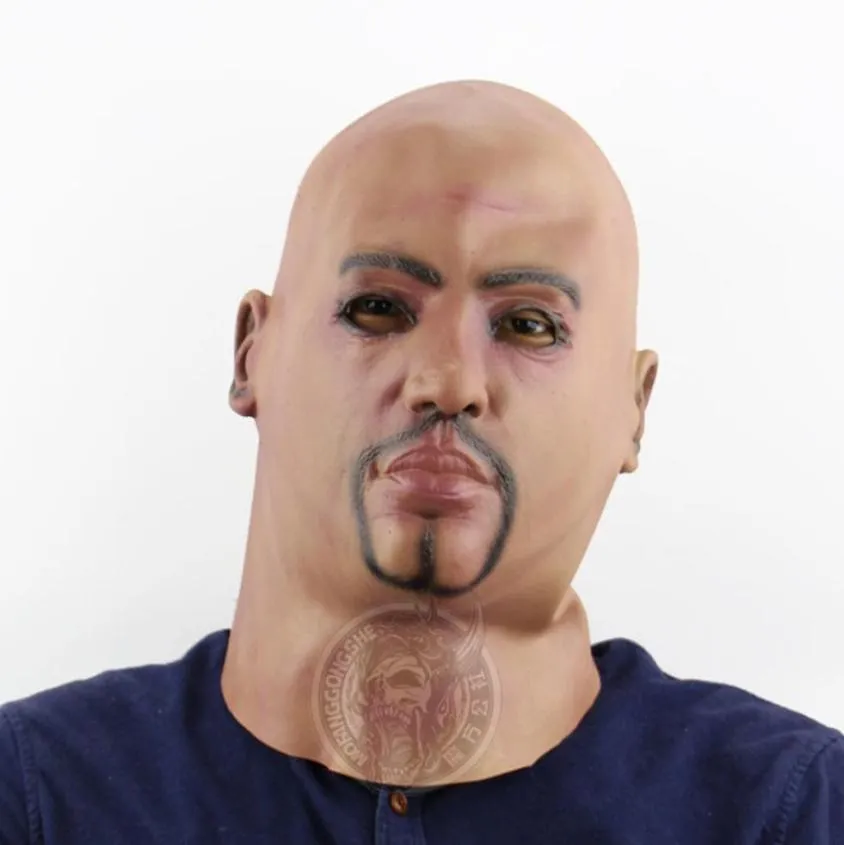 Personality Creative Gangland Bald Head Masks Halloween Horror Men Masks for Party High Quality Festival Full Face Masks27226771502423