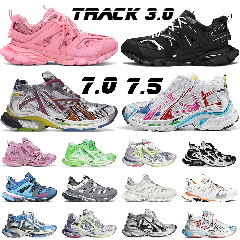 Track Runners 7 7.5 3 Designer schoenen Men Dames Draai Sneakers Runner 7 Witblauw oranje zwart Multicolor kleurrijke hakken kantoor heren schoenen trainers groot formaat