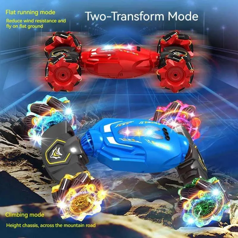 Diecast Model Cars 2024 Super Climbing Twisting Remote Control Vehicle Gesture Sensing Stunt Vehicle Drifting Roll Over Vehicle J240417