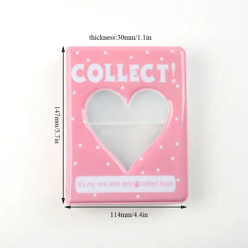 Álbum de fotos de 3 polegadas Vintage Hollow Love Model Mini Álbum 64 Bolsões Álbum Photocard Holder