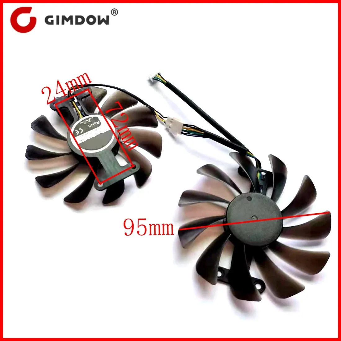 Chłodzenie NOWOŚĆ GFM10012H12SPA GAA8S2U 2PCS/LOT 95 mm 4pin dla ZOTAC GeForce GTX 1070 1070TI GTX1080 1080TI Graphics Fan karty wentylator