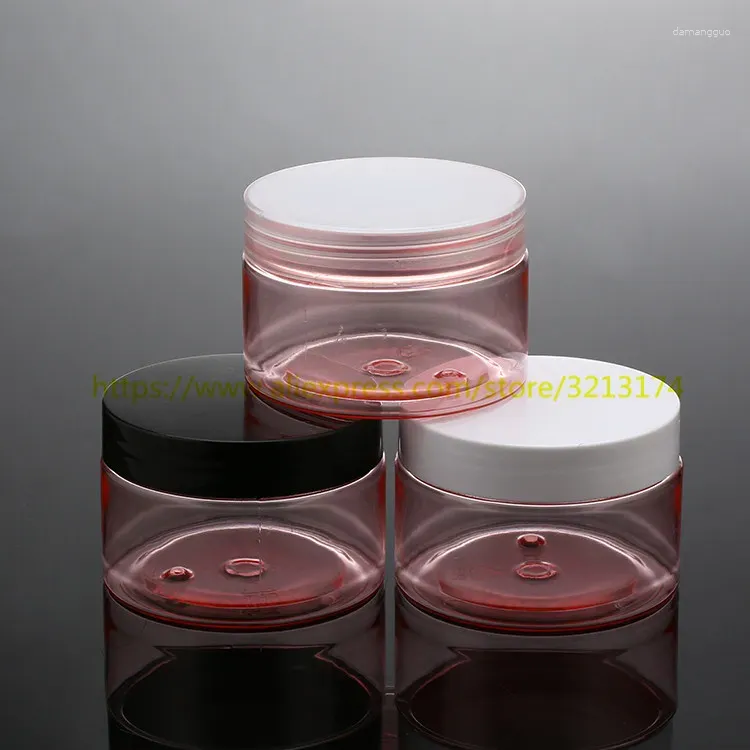 Storage Bottles 120ml Pink Cream Jar Cosmetic Packaging 120g PET Plastic Container. For Hair Membrane Or Food