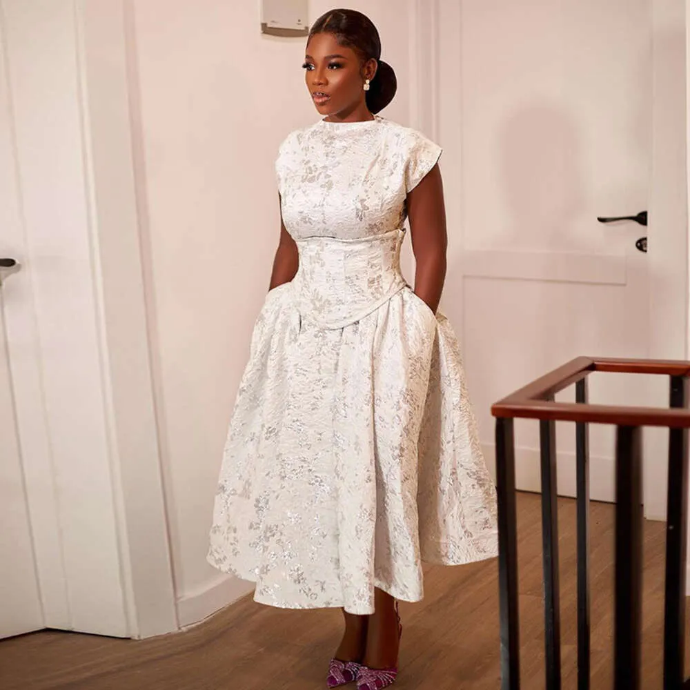 A Line Empire Waist Dress, Womens Elegant Printed A Line Mid