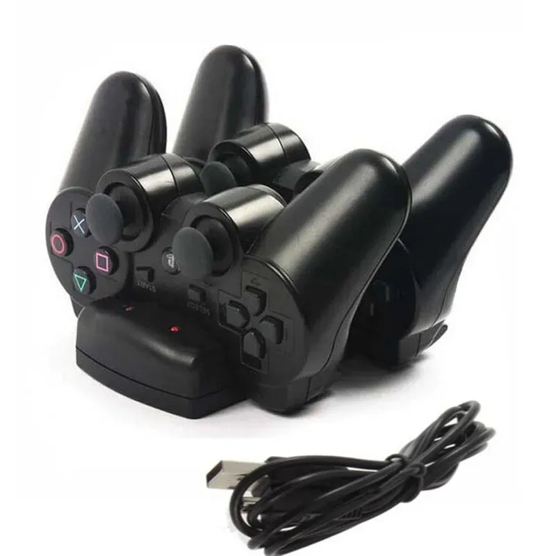 Chargers Stand de chargeur du support de charge à double charge + cordon de câble d'alimentation USB pour playstation dualshock 3 PS3 GamePad Controller Move Navigation