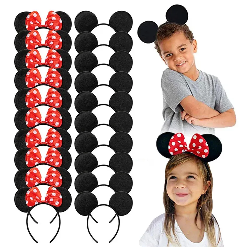 1224pcs Mouse Ears Bandbands Hair Band Adults and Children Costume Event Boys Filles Birthday Party Cadeaux 240417