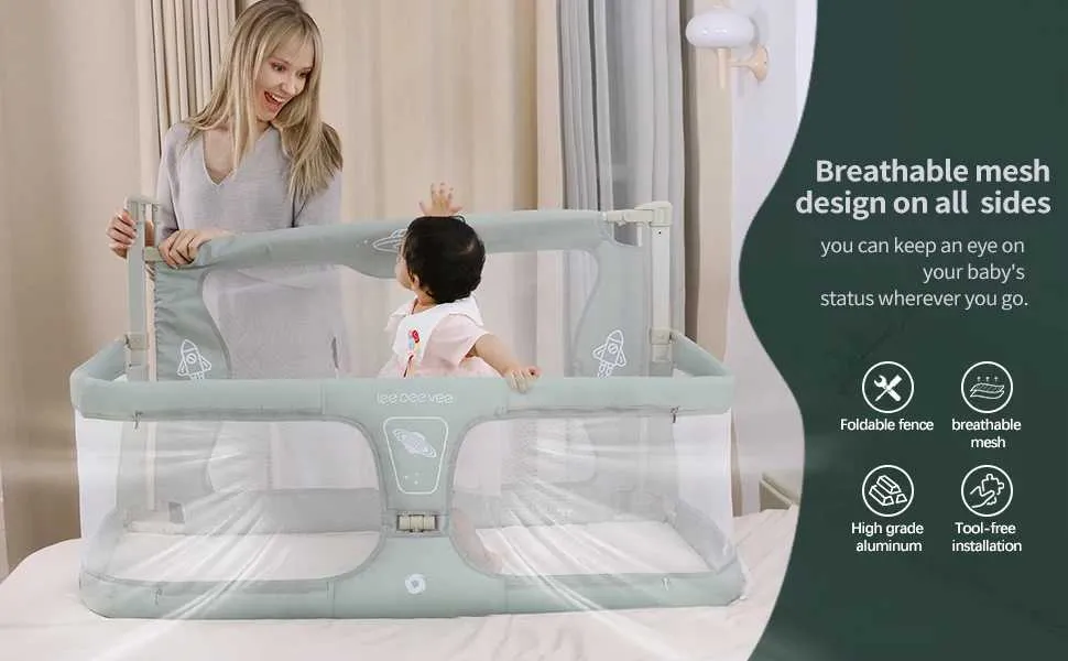 Adaptable Crib DHgate.com:3-in-1 Baby Crib with Adjustable Guardrail, Convertible Crib ...