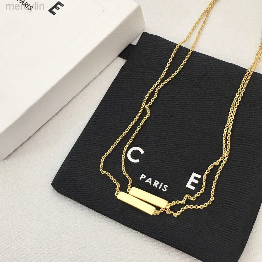 Designer Celine bijoux Cellins Saijia Celis nouveau collier rectangulaire Doubleyer