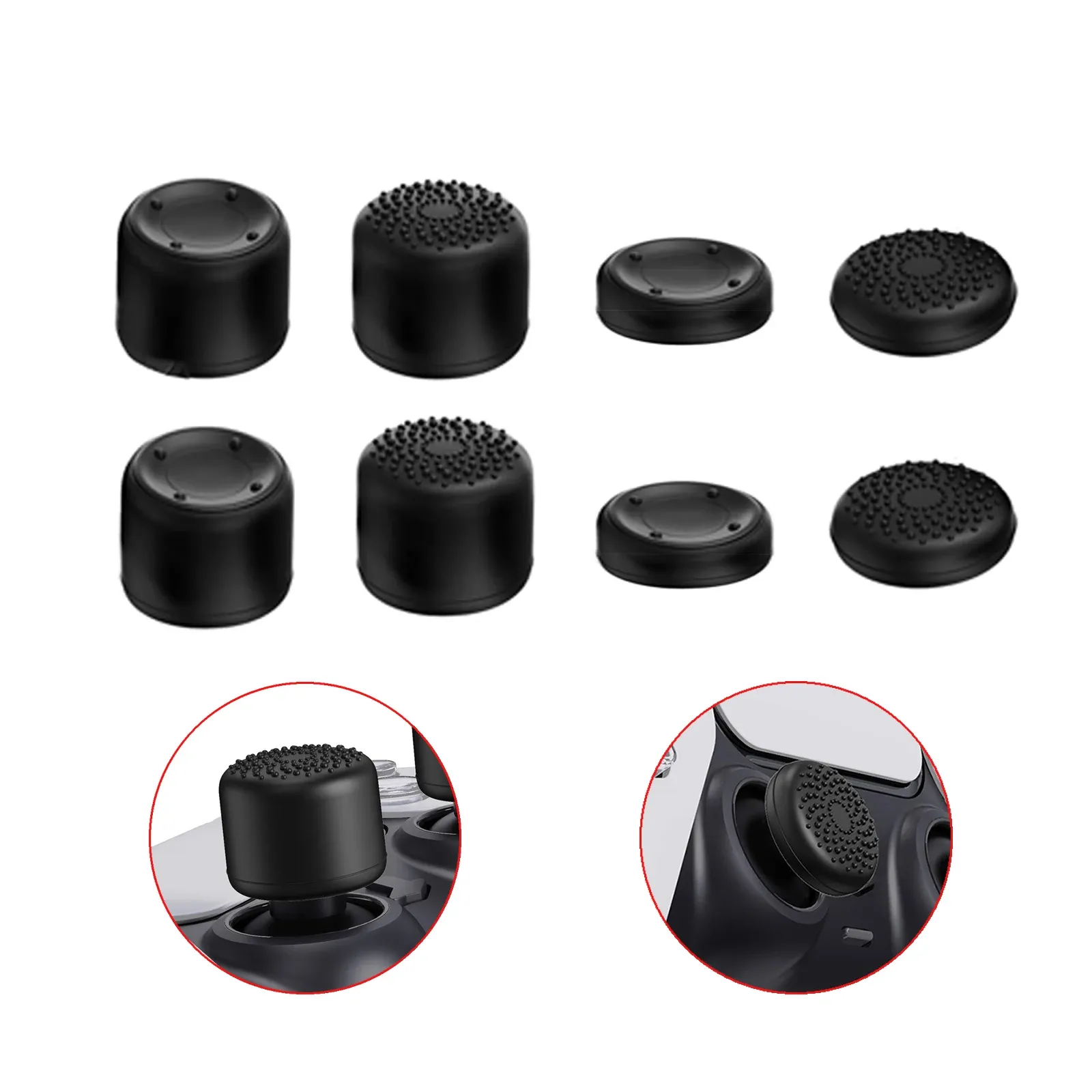 Hoparlörler 8pcs PS5 PS4 PS3 PS3 Xbox 360 Denetleyici Silikon Yükseklik Joystick Kapak Başparmak Yapıları Oyun Aksesuarları