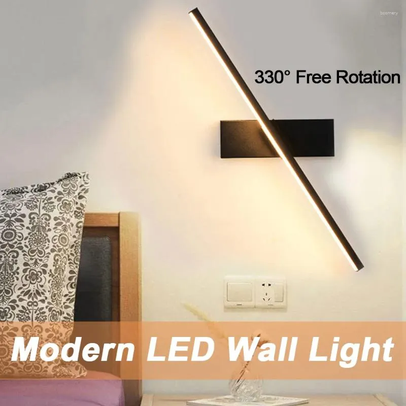 Duvar lambası Modern LED Hafif Banyo 330 Döner Ayna Yatak Odası Oturma Odası İç Mekan Azizleri Koridor Aydınlatma Armatürü