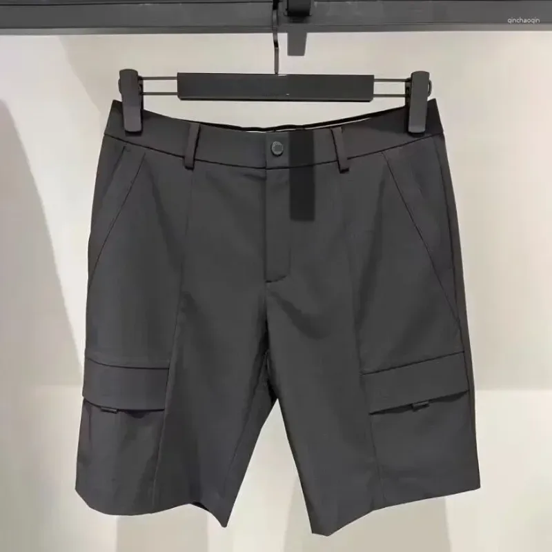 Roupas de ginástica calça de golfe de verão masculino respirável short de secagem rápida ao ar livre clássico preto e branco cor sólida capris da moda