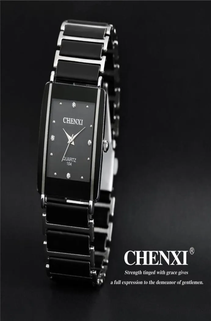 Montre-bracelets Fashion S EST Brand de haute qualité Chenxi Women Men Couples Lois de loi Taresproofr Square Ceramics Wristwatch CX1047025918