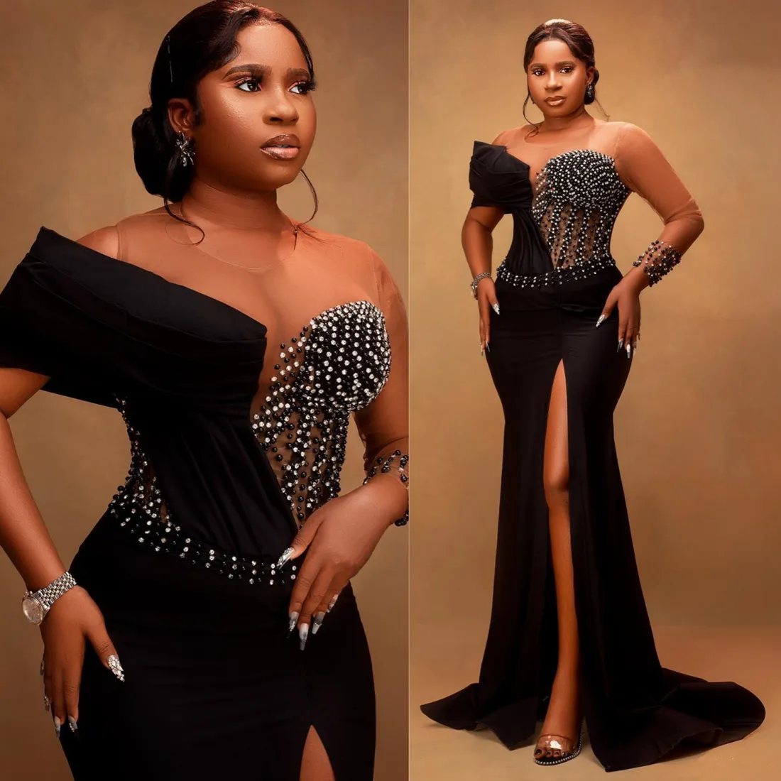 Illusion Rhinestones Prom Long Dresses, Beaded Long Prom Dresses, Beauty Prom Dresses Illusion Rhinestones Prom Long Dresses, Beaded Long Prom Dresses, Beauty Prom Dresses