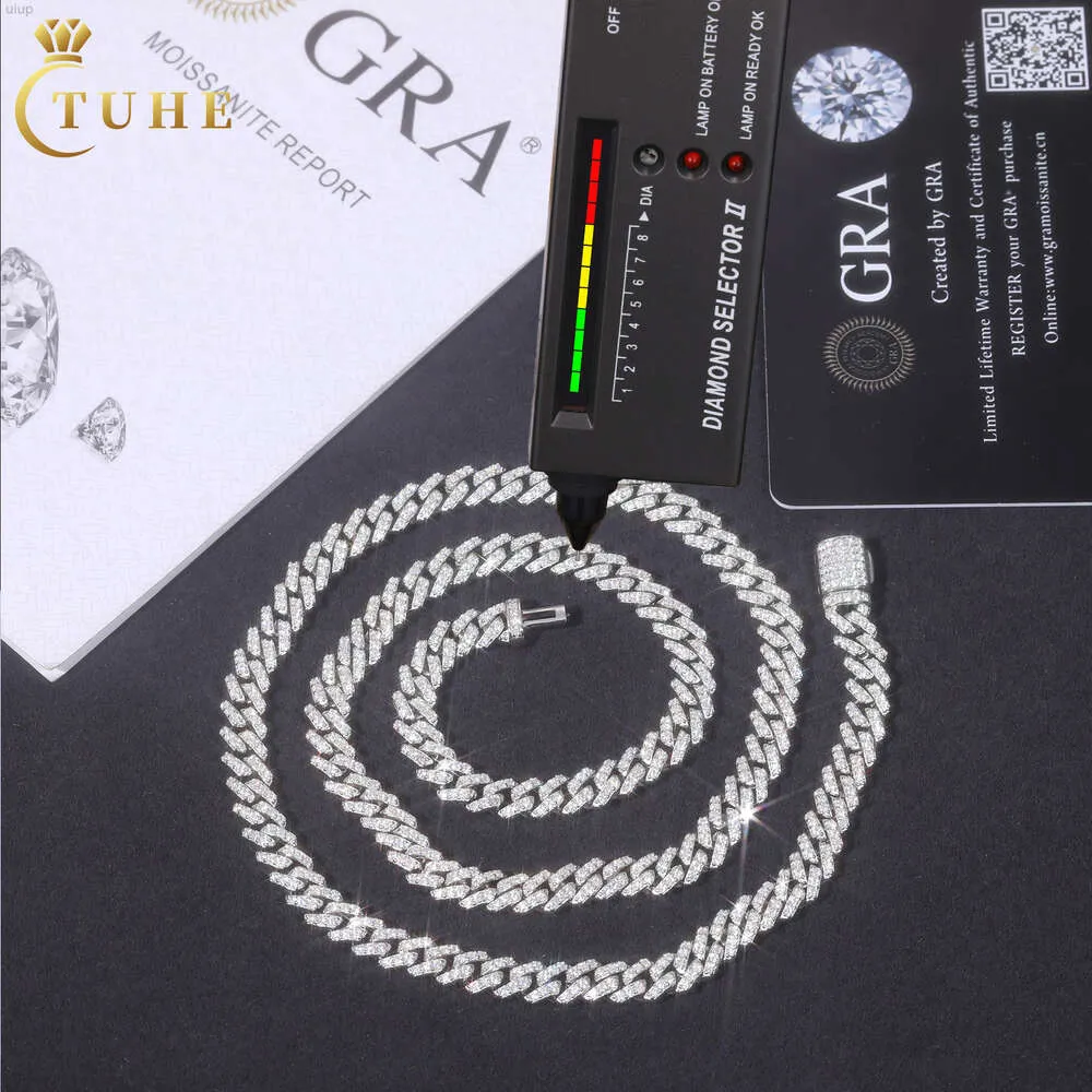 Factory Wholesale Hip Hop Jewelry Mens 6mm 925 Sterling Silver Vvs Moissanite Diamond Iced Out Cuban Link Chain Necklace