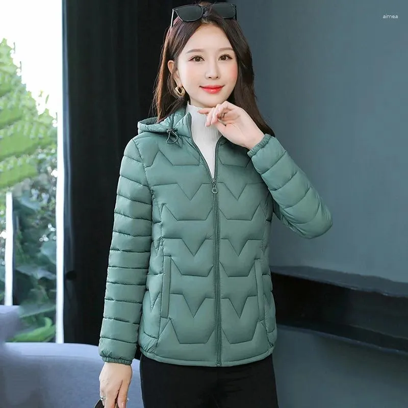 Women's Trench Coats Cotton-Padded Jacket For Women Short Overcoat Loose Hooded Coat Warm Parka Female Outwear Autumn And Winter