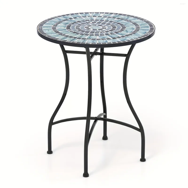 Мебель для лагеря 24-дюймовый патио бистро стол с керамической плиточной стойкой тяжелой металлической конструкции