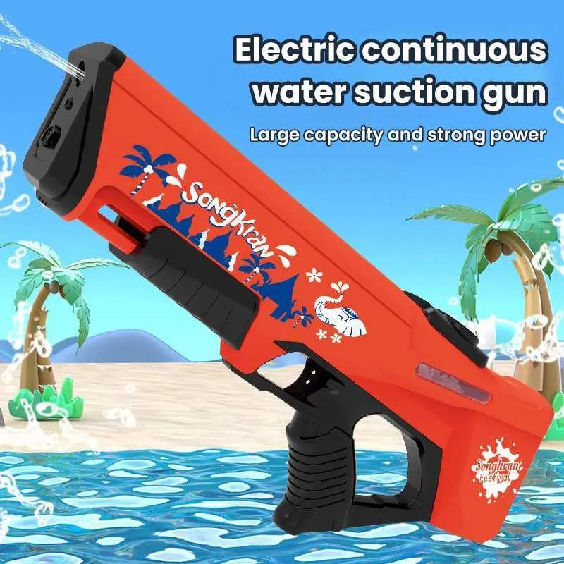 Gun Toys 2024 NOWOŚĆ All Electric Water Ground Childrens Automatyczne magazynowanie wody Zabawka Summer Gun Plaża Piasek gospodarstwa domowego Gra Water Toyl2404