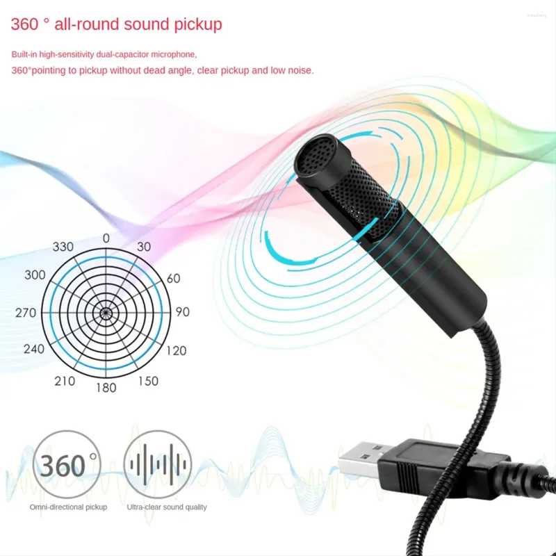 Mikrofone Mini USB -Kondensator -Mikrofonaufnahme für das Gesang Voice Chat Webcast Online -Unterricht verdrahtet