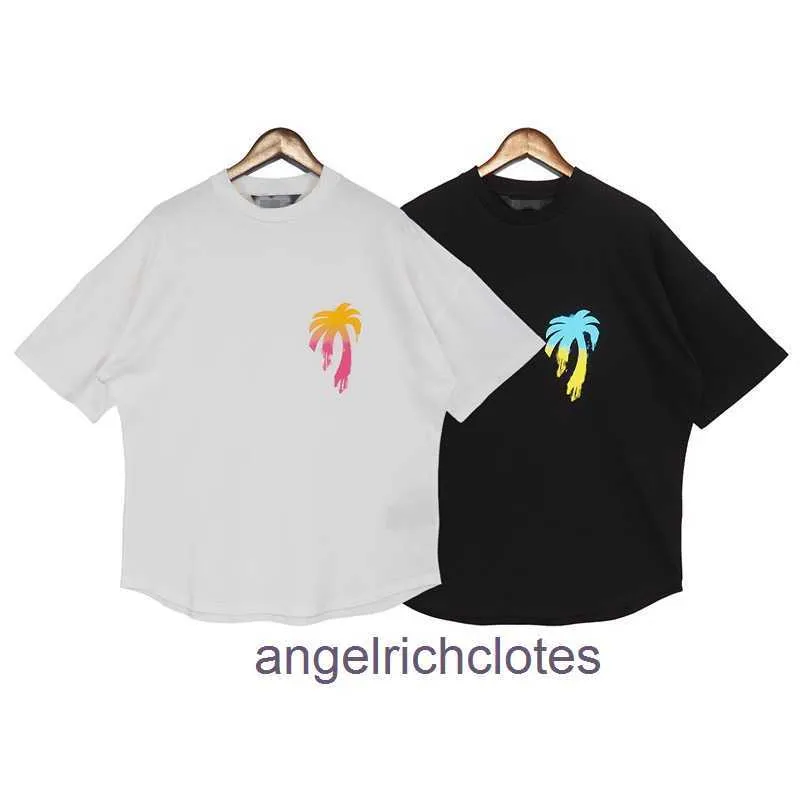 Vêtements de créateurs haut de gamme pour Paa Angle Chaopai Gradient Color Graffiti Letters Coconut à manches courtes Tshirt Hommes et femmes Lovers High Street Lovers Malf Mancheve avec 1: 1