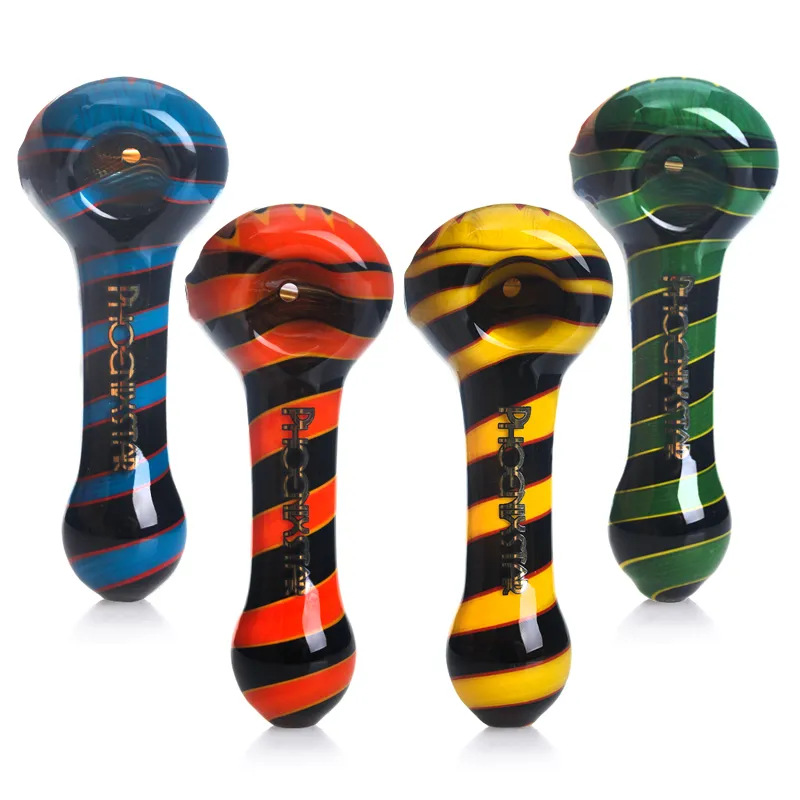 Phoenix Glass Hand Pipe com tubos de haste colorida americana fumando tabaco tubo de vidro tubo de ferramenta final