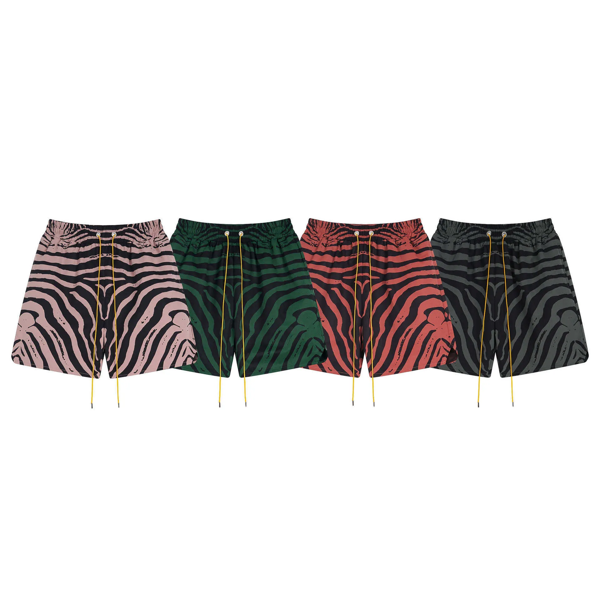 Marque de mode américaine Rhude Zebra Broidered Letter Imprimez des hommes d'été et des shorts polyvalents occasionnels en vrac