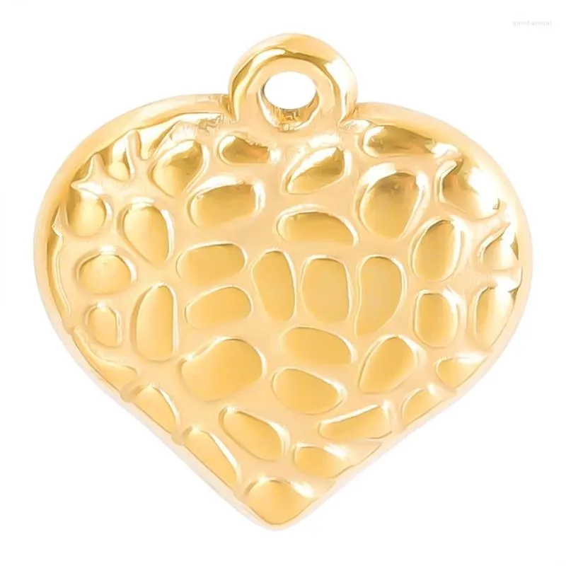 Charms 5pcs/лот из нержавеющей стали DIY текстурированные сердца любовь подвесные кулонные ожерелья ручной работы с серьги