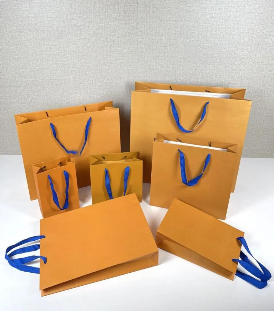 Orange Gift paper bag Box Drawstring Cloth Bags Display Fashion Belt Scarf Tote Jewelry Necklace Bracelet Earring Keychain Pendant2294579