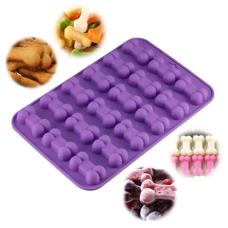 Puppy Dog Paw and Bone Ice Trays Silicone Pet Treat Molds Soap Chocolate Jelly Candy Mold Cake Decorating Baking Moulds