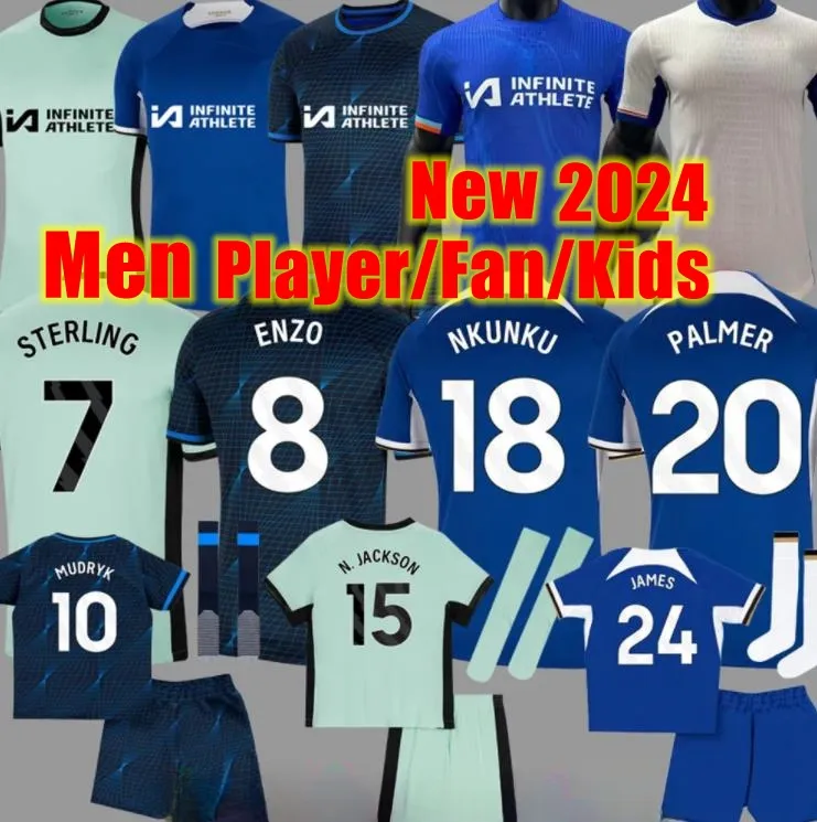 23 24 Enzo CFC NKUnKU Soccer Jerseys Player Fans Mudryk Collection Gallagher Sterling Home Uniform 2023 2024 Fofana Away Out Football Shirt Kits Caicedo