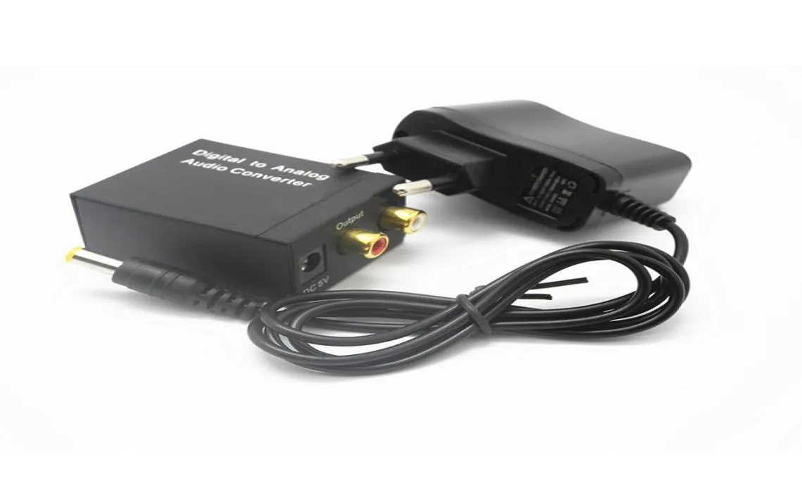 Convertitore Optical 35mm Toslink Toslink Digital to Analog Audio Adapter RCA LR con adattatore di alimentazione per cavi in fibra ottica8759450
