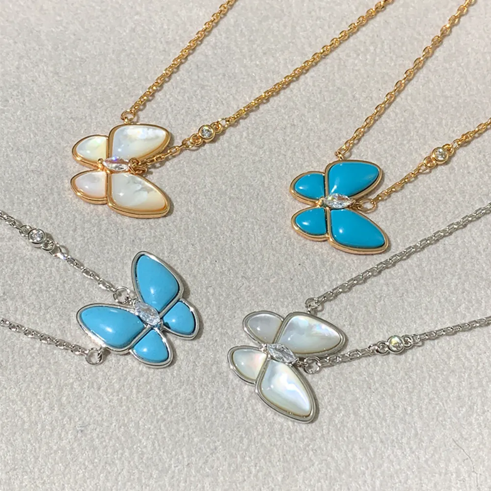 Nouvelle marque classique Blue Butterfly Luxury Designer Collier Butterfly Pendant Colliers pour femmes bijoux de fête
