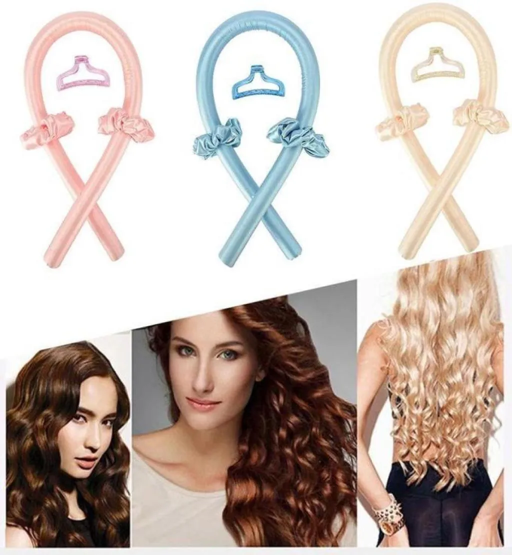 Accessoires de cheveux RainDo Rouge de boucle de curling sans chaleur boucles ruban de soie rouleaux de boucle paresseux dormant Formers d'onde souple Non Heat3650441