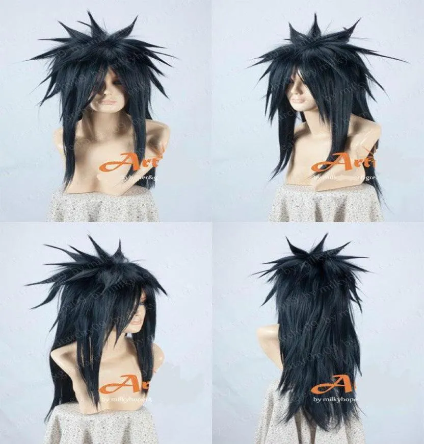 Naruto Uchiha Madara Long Black Cosplay Party Wig Animazione Modellazione Wigtgtgt Nuova moda di alta qualità PI9537569
