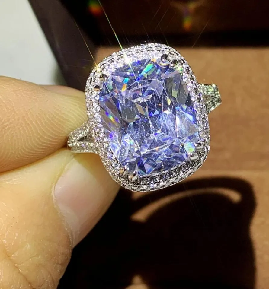 2020 colomba uovo cz diamanti gioielli di lusso 925 cuscino in argento sterling forma topazio topazio per le donne di fidanzamento del matrimonio RIN9667215