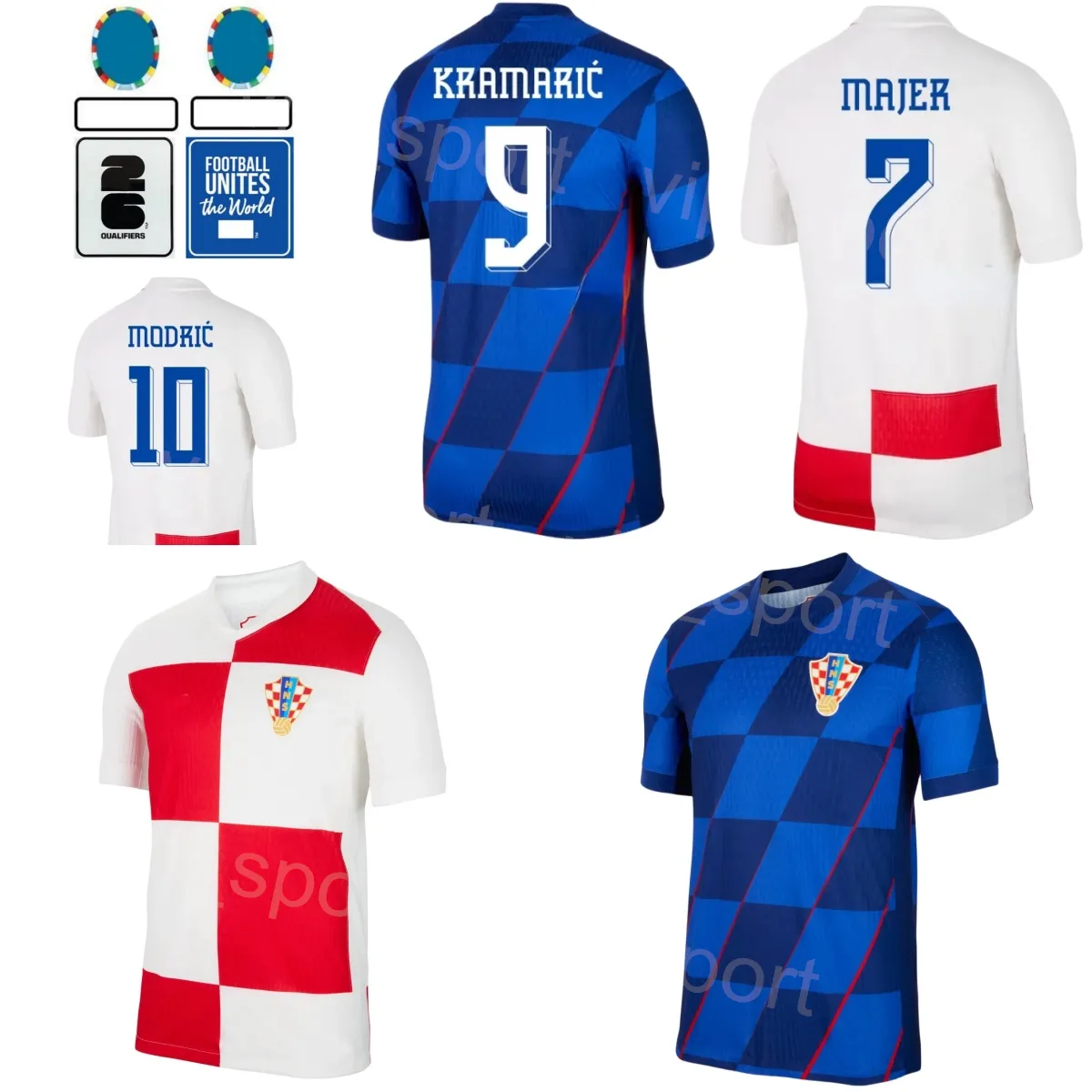 2024 Euro Cup Croacia Soccer 22 Josip Juranovic Jersey 13 Nikola Vlasic 7 Lovro Majer 9 Andrej Kramaric 4 Josko Gvardiol Petkovic Football Shirt Kits Team National