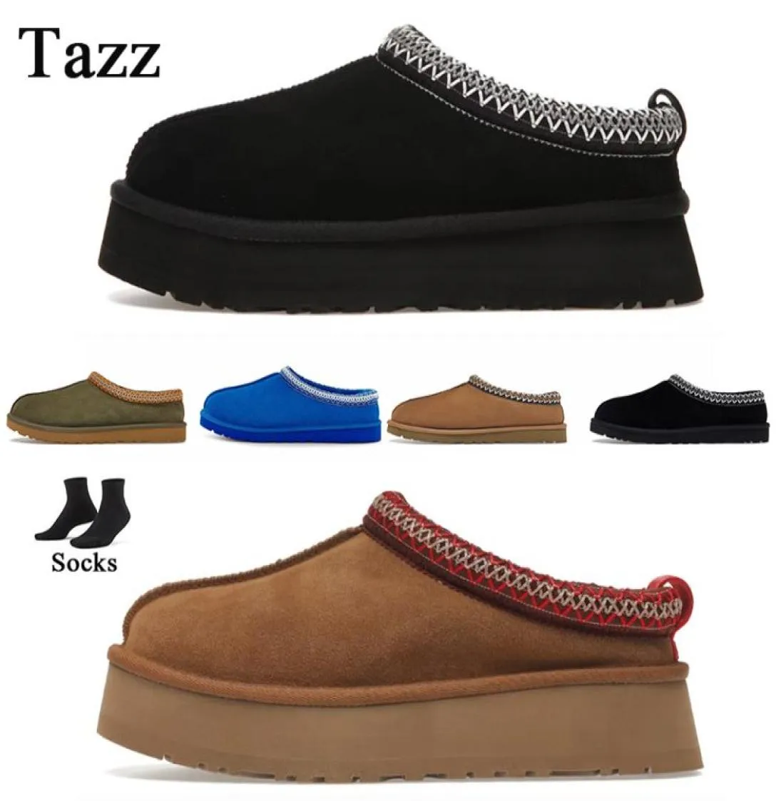 Tazz Slippers 태즈 만 슬리퍼 여성 슬라이드 호주 Tasmans 디자이너 플랫폼 클래식 울트라 미니 시어링 스웨이드 부츠 슬립 폰 신발 4589046