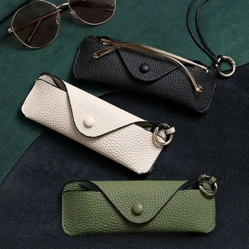 Sunglasses Cases Portable Retro Glasses Bag Sunglasses Storage Bag With Lanyard Anti-lost Anti Pressure Spectacle Case Eyewear Accessories Y240416