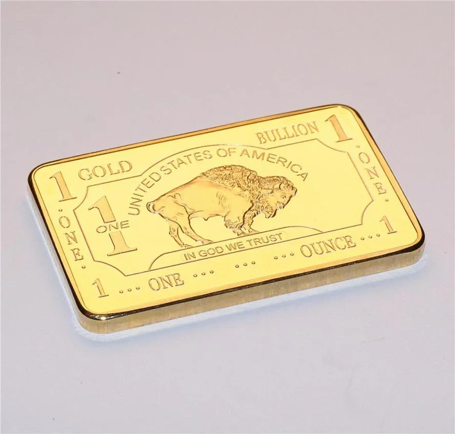 Décorations à domicile Buffalo Gold Bullion United States of America 1 Trony Ounce Bar Collectibles Gifts8584924