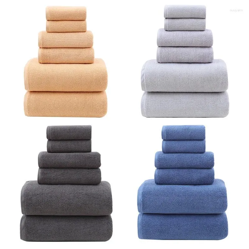 Asciugamano cotone da 6 pezzi set da bagno morbido 2 asciugamani quadrati faccia bagno el spa salone di bellezza 34x34 34x74 70x140