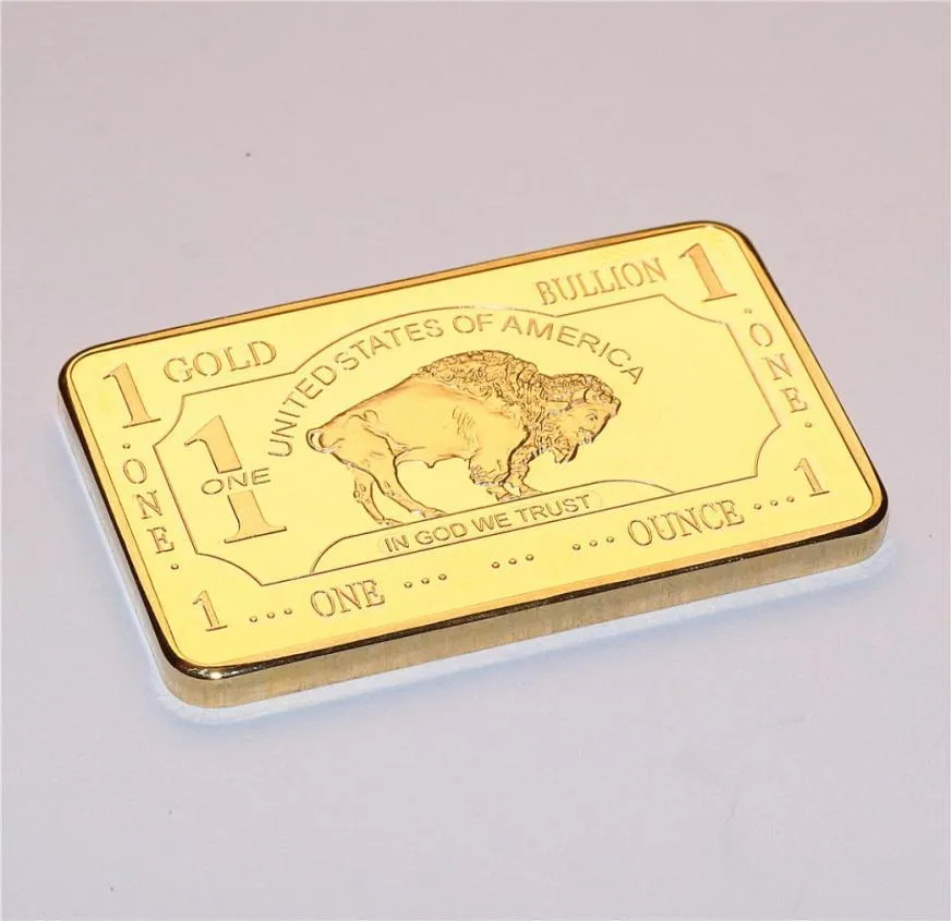 Hemdekorationer Buffalo Gold Bullion United States of America 1 Trony Ounce Bar Collectible Gifts2673787