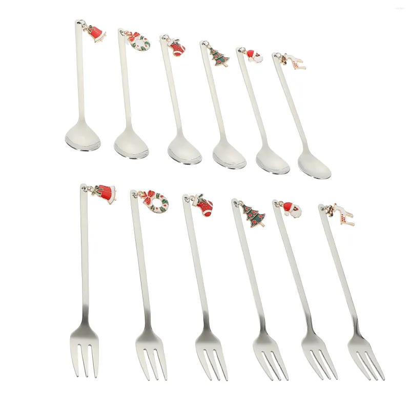 Spoons Christmas Set Set Forks Kit Stile Scoop Mee Cream Party Operation Coffee Eating