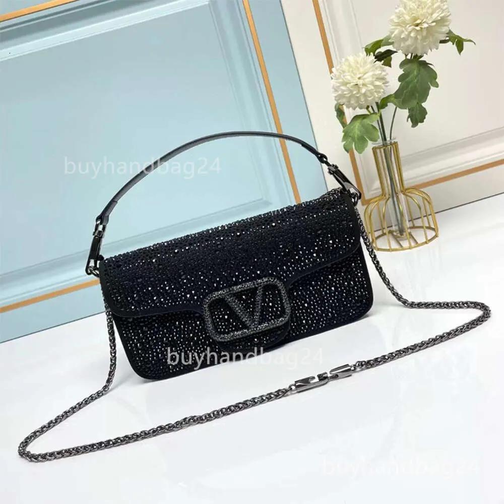 Woman Vallentinos Bags Vlogoo Designer Bag 2024 Crystal Evening Prese Diamond Womens Fashion Loco Underarm Body Handheld Onder