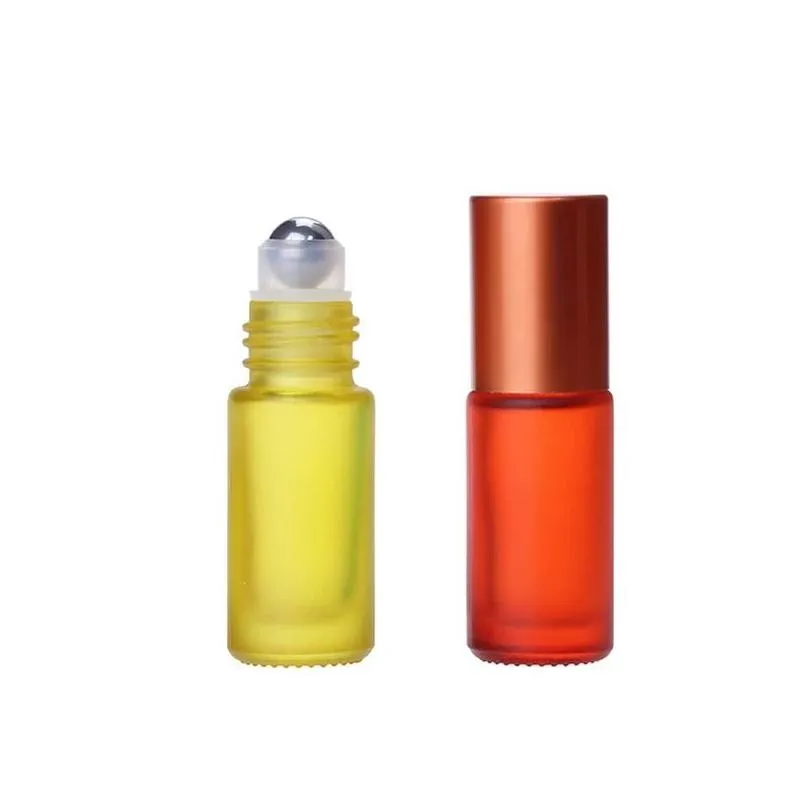 Bottadores de embalagem por atacado 5 ml de óleo essencial portátil por portátil por rolo de vidro espesso garrafa recarregável para entrega de gota dhkzu