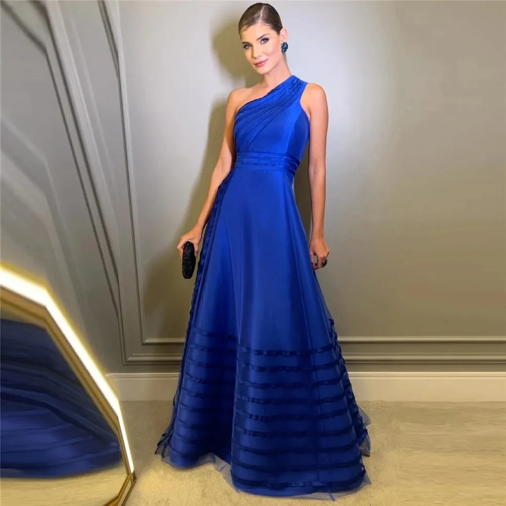designer royal blue dress Zapakasa Women Sparkly Royal Blue Prom Dress with Slit A-Line Lace-Up Back  Party Dress