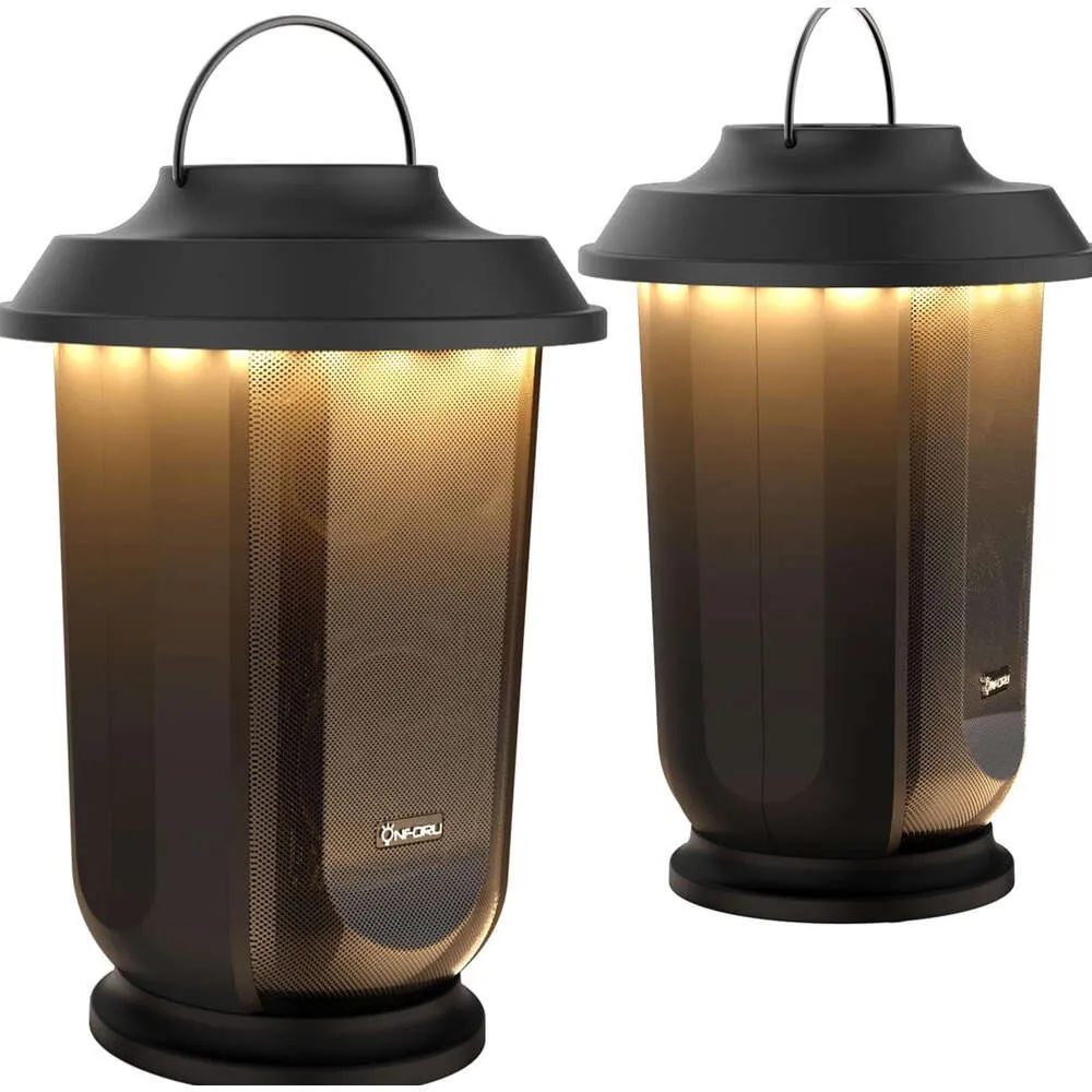 Onforu Outdoor Bluetooth -högtalare 2 Pack med LED -lampor - Wireless Loud Stereo Sound Lantern Speakers, True Wireless Stereo Paring, Patiohögtalare, Bluetooth 5.0