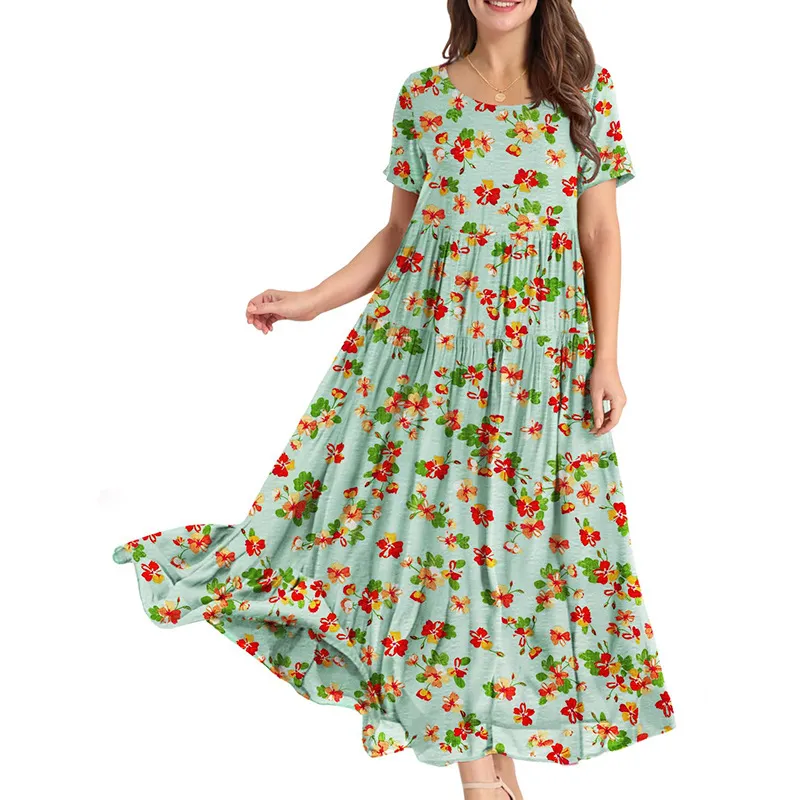 Designer Women's Luxury Beach Dress: Crew Neck, Short Sleeve, Flora Print, Summer  Dresses for Women, Size S - XL from Dhgate Basic & Casual Dresses - price  79.88