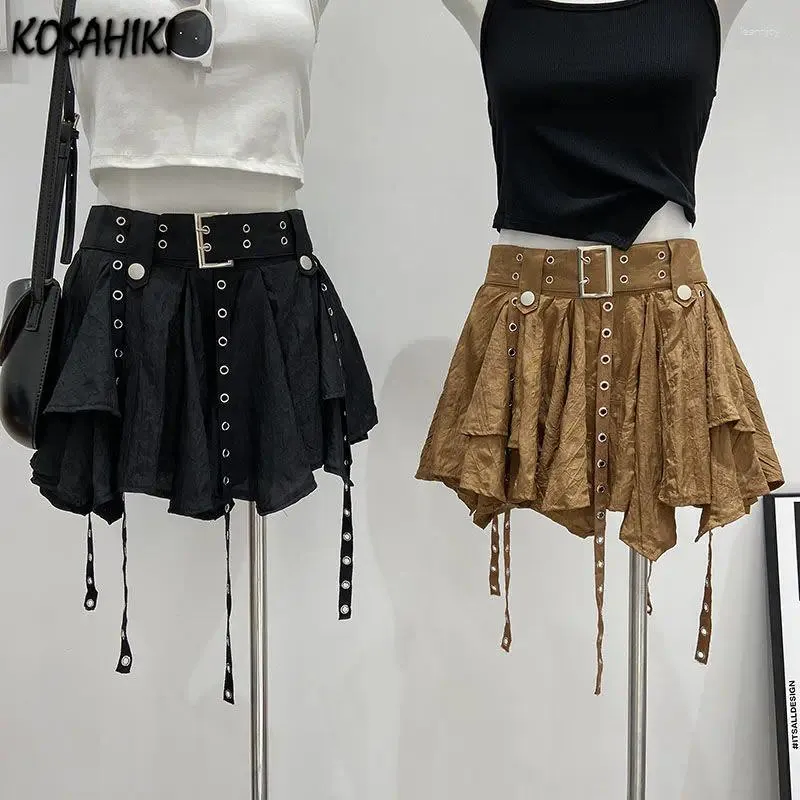 Skirts Vintage Irregular Pleated Solid Grunge Women Mini Summer Sweet Streetwear Skirt Y2k Aesthetic Sexy Faldas Mujer Moda 2024 Skirts Vintage Irregular Pleated Solid Grunge Women Mini Summer Sweet Streetwear Skirt Y2k Aesthetic Sexy Faldas Mujer Moda 2024