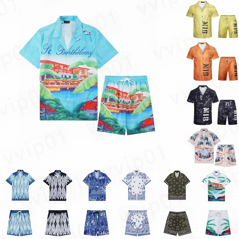 2024 Hawaii Designer T-Shirts Polos Männer Frauen Amirir Hemd Hip Hop Kurzärmelige Anzüge Streetwear T-Shirt Kleidung Herren Multicolor T-Shirts Sommer Beach Shorts